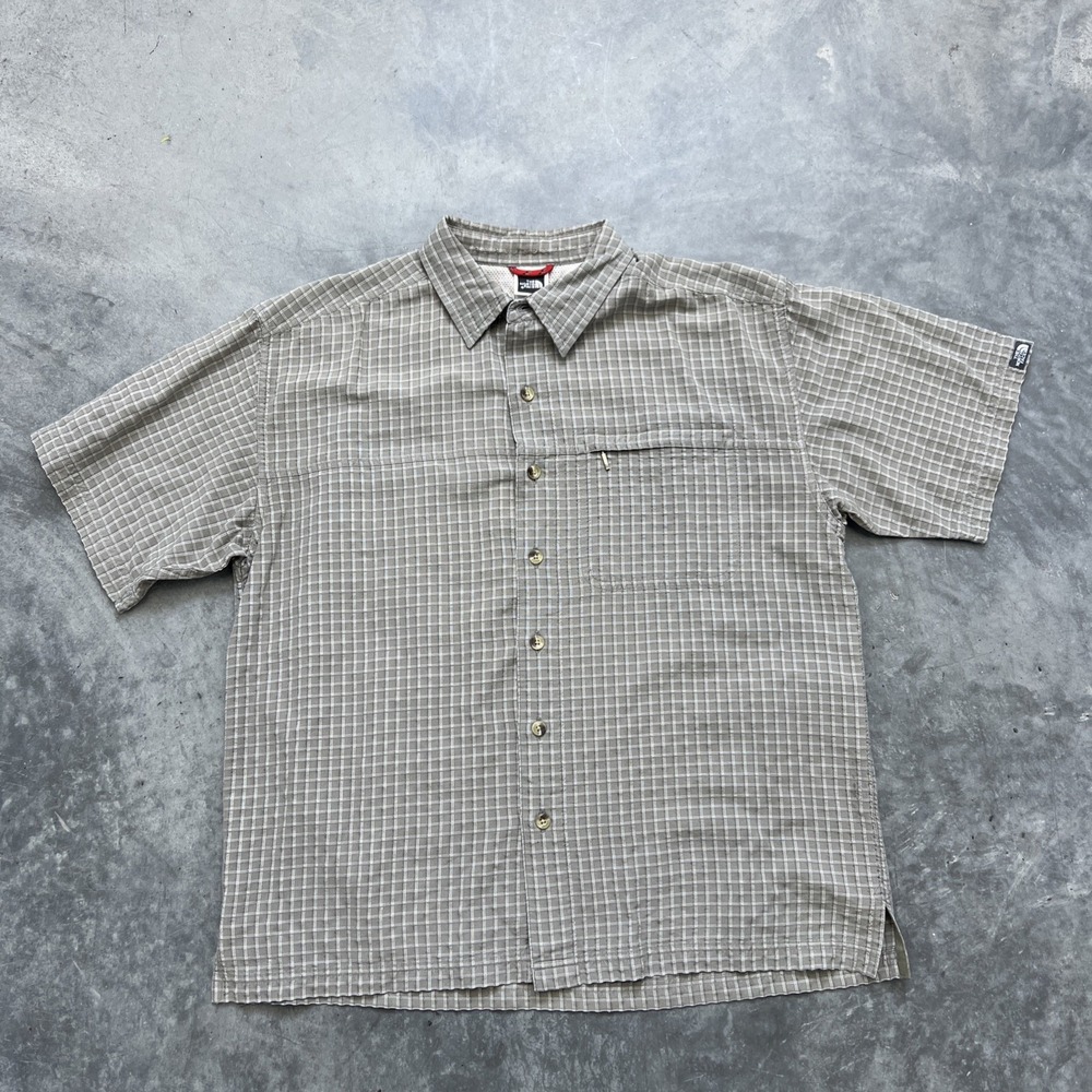 The North Face Shirt Adult Extra Medium Blue Plaid Outdoors Camping Hiking Mens